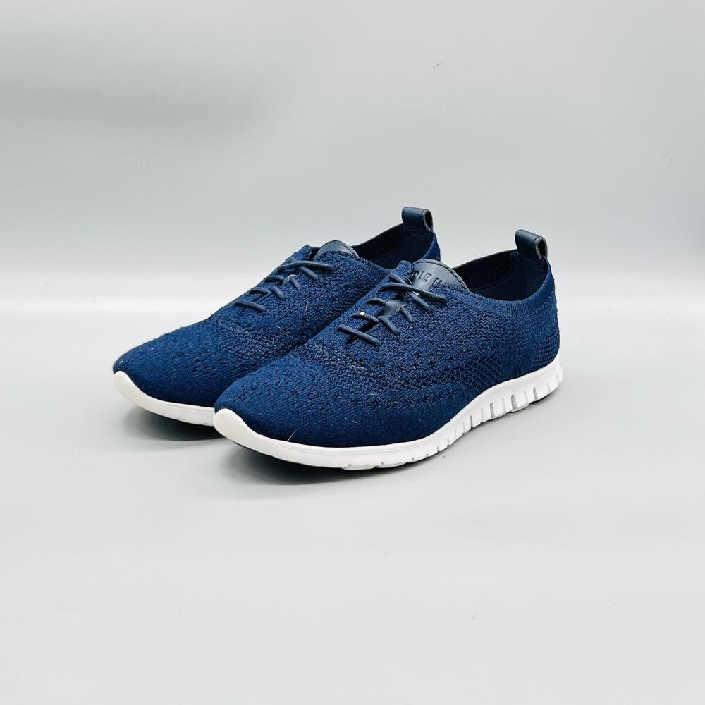 Cole Haan Shoes Womens 7 Blue Knit Zerogrand Low Top Athletic Sneakers Comfort - Picture 3 of 11